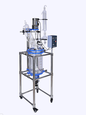 Реактор лабораторный, 400 °С, 20 л, EXS-20L, с рубашкой, верхнеприводной мешалкой с взрывобезопасным исполнением, штативом