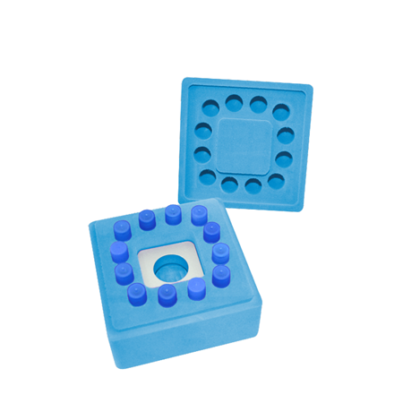 Штатив для замораживания криопробирок 1-2 мл, 12 мест, скорость замораживания 1 °C/мин, квадратная форма, Cooling Box, Nest, Китай