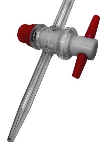 Бюретка 25 мл, ц.д. 0,1 мл, класс A, тип 2, исп. 1, с одноходовым тефлоновым краном, сертиф. на партию, ASTM, 1 шт., Glassco