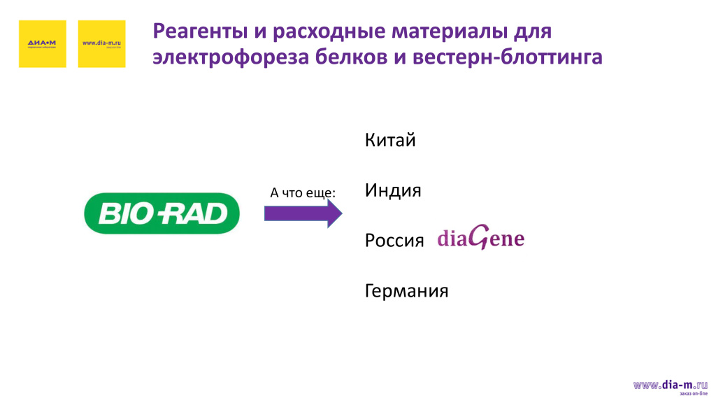 Новые партнеры «Диаэм» — поставщики продукции для вестерн-блоттинга 