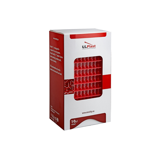 Наконечники до 10 мкл (от 1 мкл), нестерильные, длина 38 мм, бесцветные, Omnitip, 96 шт./штатив, 10 кассет х 96 шт., ULPlust