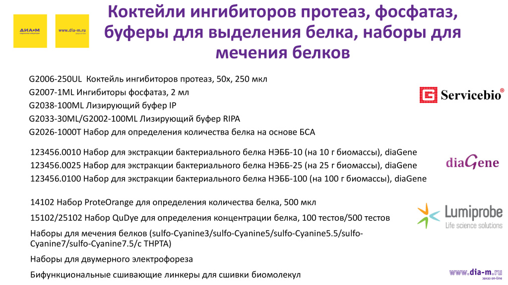 коктейли ингибиторов протеаз, фосфатаз