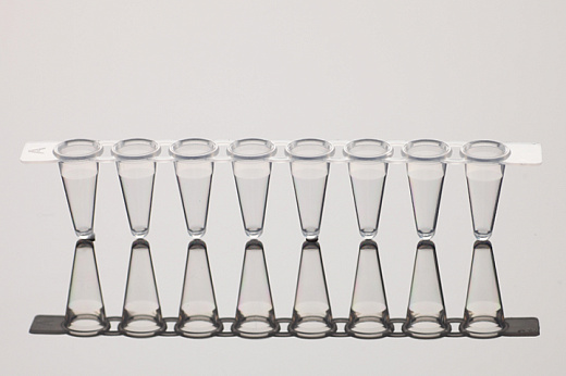 Пробирки для ПЦР в стрипах, 0,1 мл, 1×8, без крышек, бесцветные, полипропилен, 125 шт./уп.,1250 шт./кор., Nest, Китай