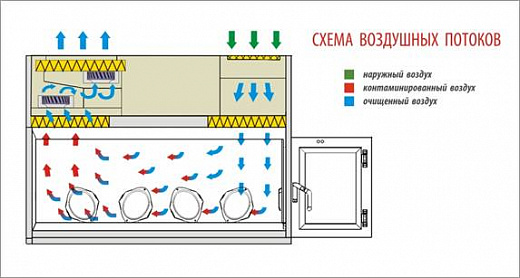 Бокс (шкаф) биологической безопасности, класс III, вертикальный поток, ширина рабочей поверхности 180 см,  БМБ-III-«Ламинар-С»-1,8 PROTECT VIS-A-VIS