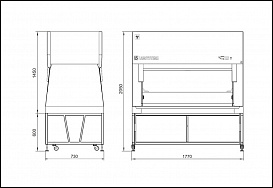 Бокс (шкаф) биологической безопасности, класс II (тип A2), ширина рабочей поверхности 150 см, БМБ-II-«Ламинар-С»-1,5 Vis-a-vis, Neoteric
