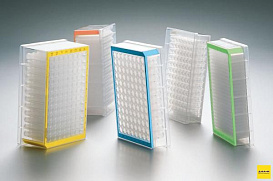 Планшет глубоколуночный, 96/500, Protein LoBind, желтая рамка, 40 шт.