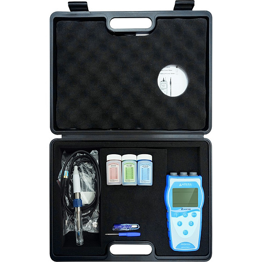 рН-метр, -2-16±0,01, портативный, электрод LabSen 753, PH241SS, серия 240, для полутвердых образцов, с кейсом, Apera Instruments