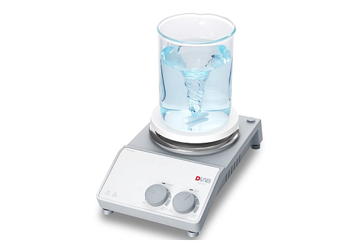 Мешалка магнитная, объём по воде 20 л, d платформы 135 мм, нагрев до 340 °С, 0-1500 об/мин, MS-H-S, в работе, Dlab