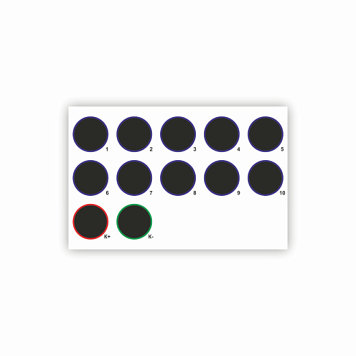 Карточка-планшет на 12 черных лунок с полем для записи, 50 шт./уп., 2700 шт./кор., Sovtech, Россия