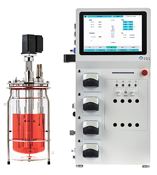 Биореактор клеточный/бактериальный AbioBundle ePlus-Control, на фото модели с одинарной стенкой сосуда