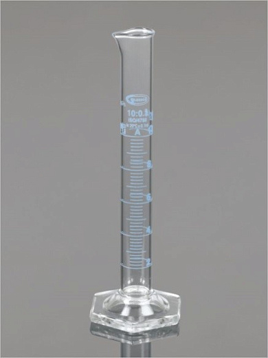 Цилиндр мерный, класс А, 250,0 мл, ц.д. 2,0 мл, БС, градуировка, шестиугольное основание, сертификат на партию, 2 шт./уп., Glassco