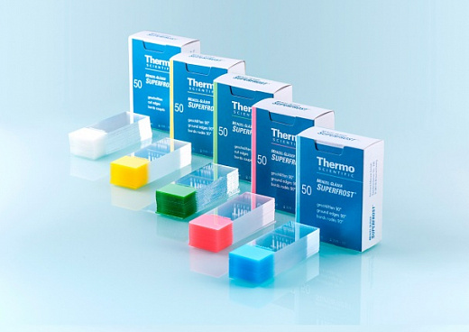 Стекло предметное, 26×76×1 мм, шлиф. кр. 90°, SuperFrost, оранжевое поле для маркировки, 50 шт/уп. Фото 1