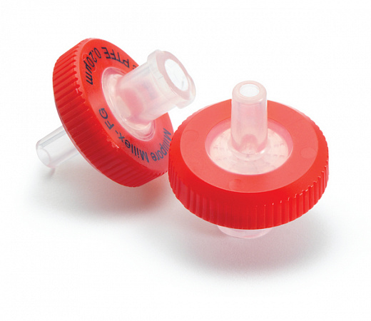 Фильтрующая насадка, d пор 0,45 мкм, d мембраны 13 мм, политетрафторэтилен (PTFE), Millex-FH,  100 шт.