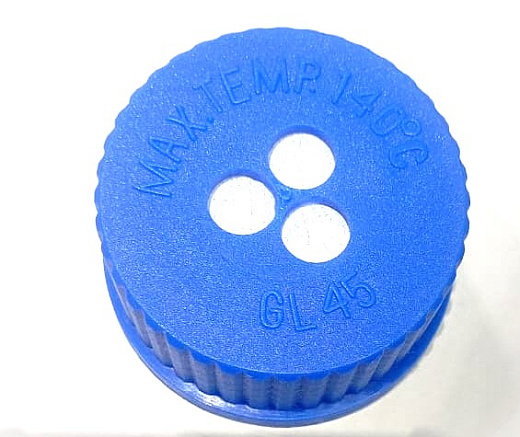 Крышка с мембраной, завинчивающаяся, не стерильная, синяя, GL45, 10 шт./уп., Glassco, Индия