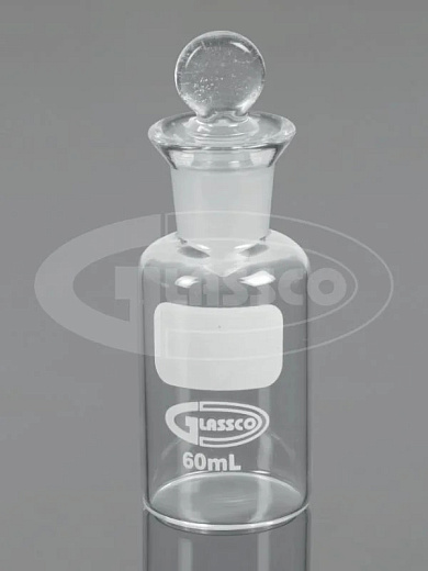 Бутыль (Склянка) для БПК, боросиликатное стекло, пробка с пенни-головкой, Glassco, Индия