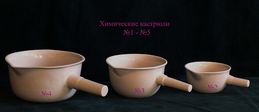 Чаша плоскодонная с ручкой (кастрюля), фарфор, 1000 мл, 150х85 мм, № 4