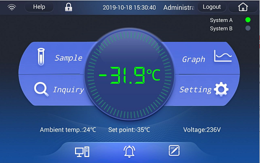 Морозильник  -86 °С, вертикальный, 728 л, сенсорный экран, двойная независимая система охлаждения, DW-86L728BPST, Haier Biomedical