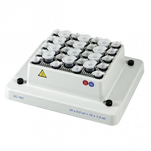 Блок для пробирок SC-18С, 20×0,5 мл + 12×1,5 мл, для TS-100C