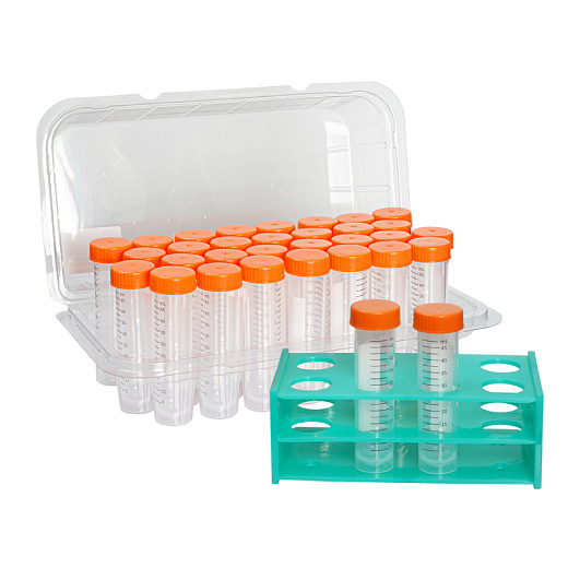 Пробирки 50 мл, ПП, резьбовые, конические, с крышкой, с юбкой, стерильные, свободные от ДНКаз, РНКаз, Servicebio, Китай